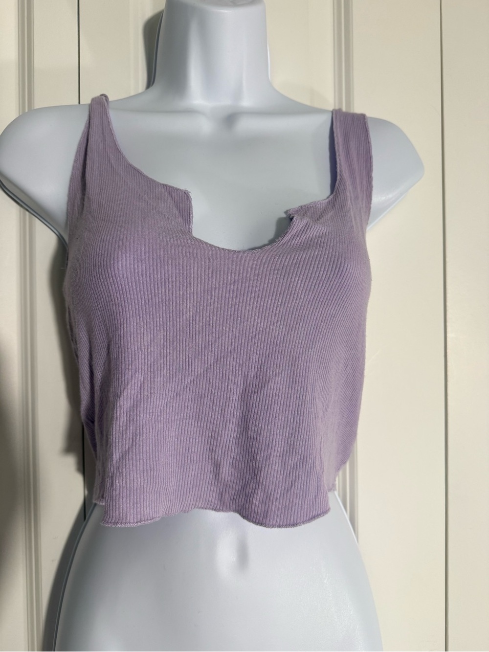 PacSun Lilac Ribbed Crop Tank